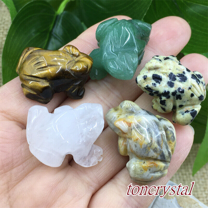 5pcs Mix Natural Quartz Crystal frog Carved crystal skull reiki Healing