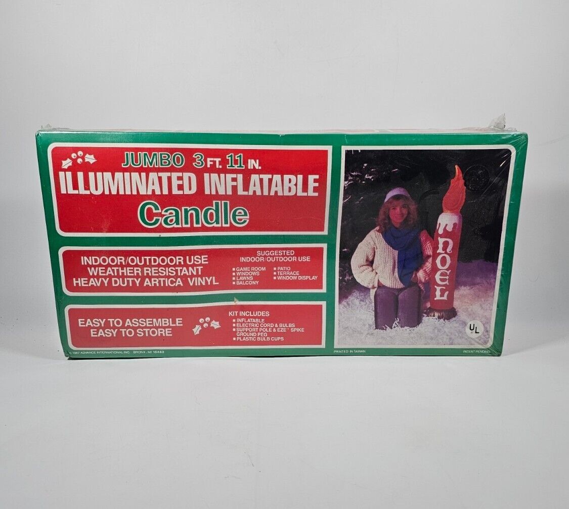 1987 Christmas Illuminated Inflatable Candle Noel 3\' 11\
