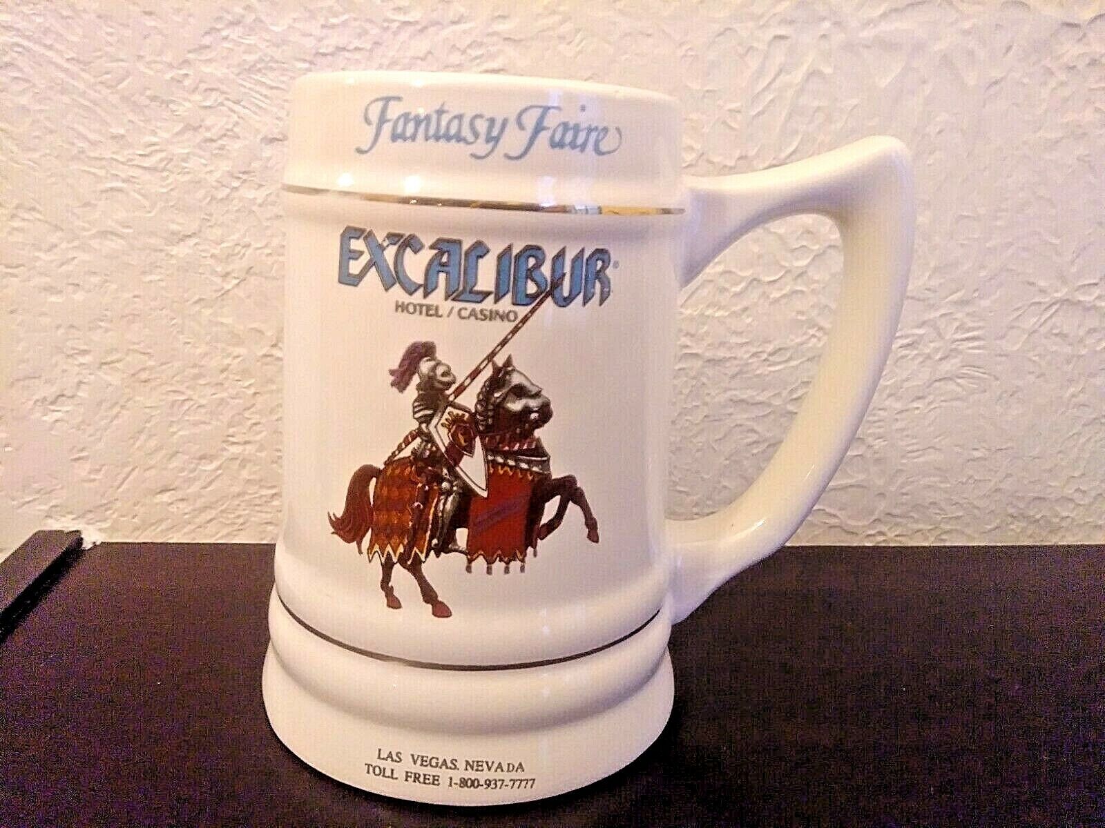 Excalibur Hotel Casino Fantasy Faire Ceramic Mug Stein Emerald Collection 5 3/8\
