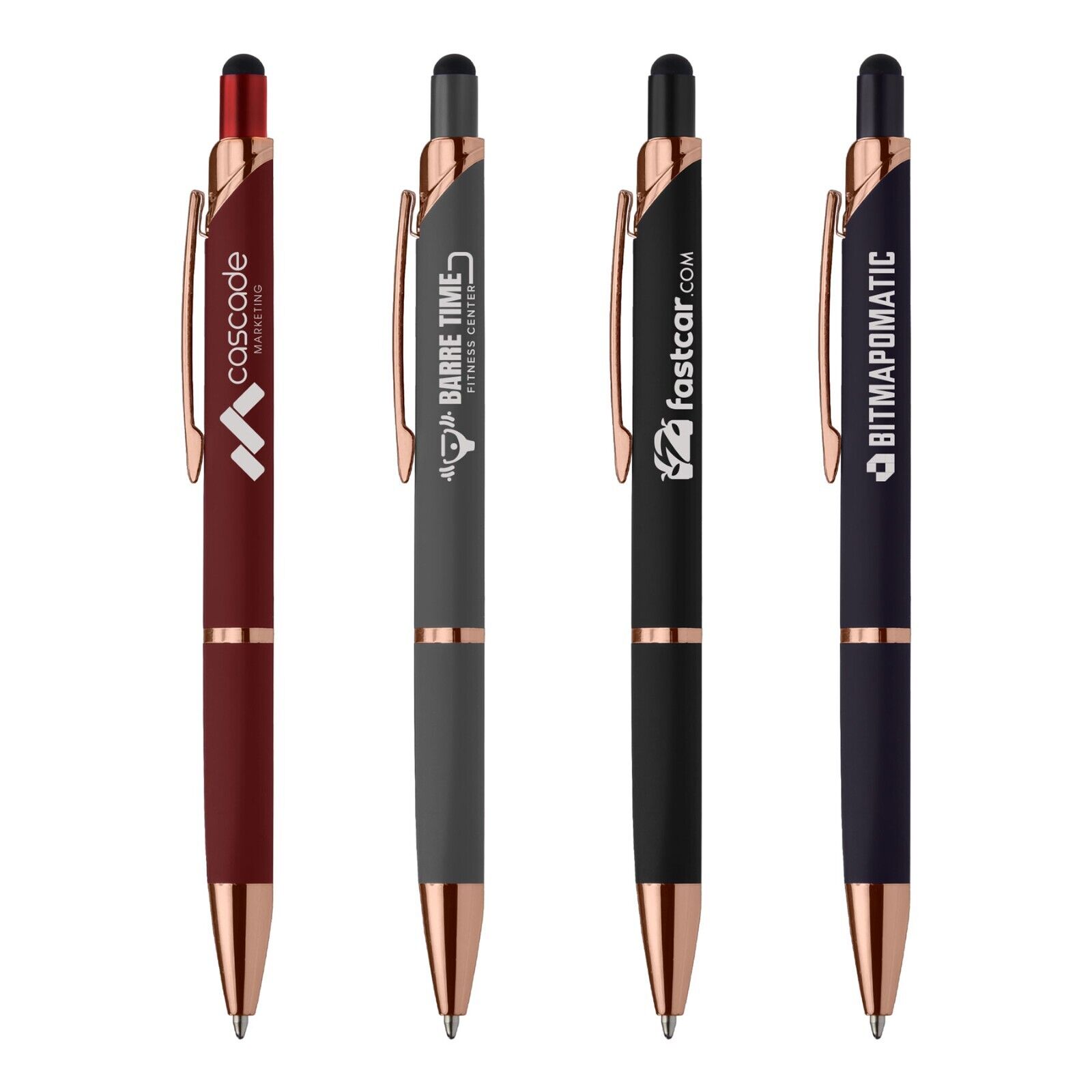 Promotional Zenith Tri-Softy Rose Gold Stylus Pen Laser Engraved With Your Logo