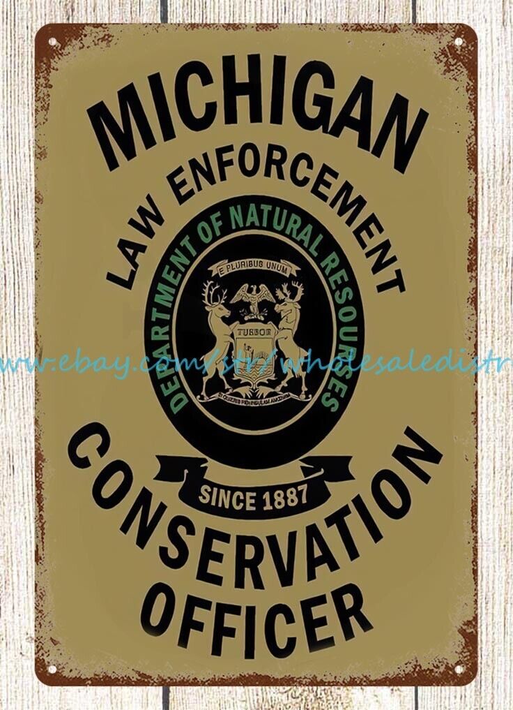 Michigan Conservation Wildlife metal tin sign house interior design