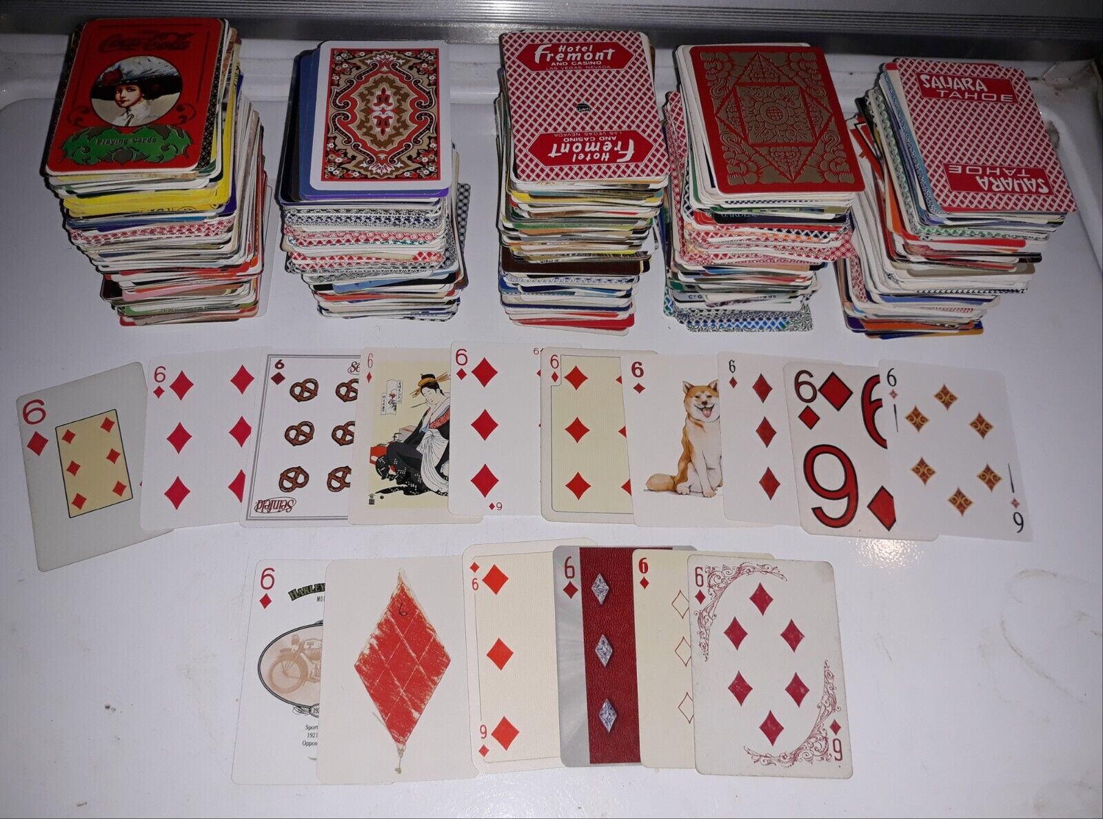 1520 Single Swap Playing Cards,HUGE COLLECTION, all SIX of Diamonds, NO DOUBLES 
