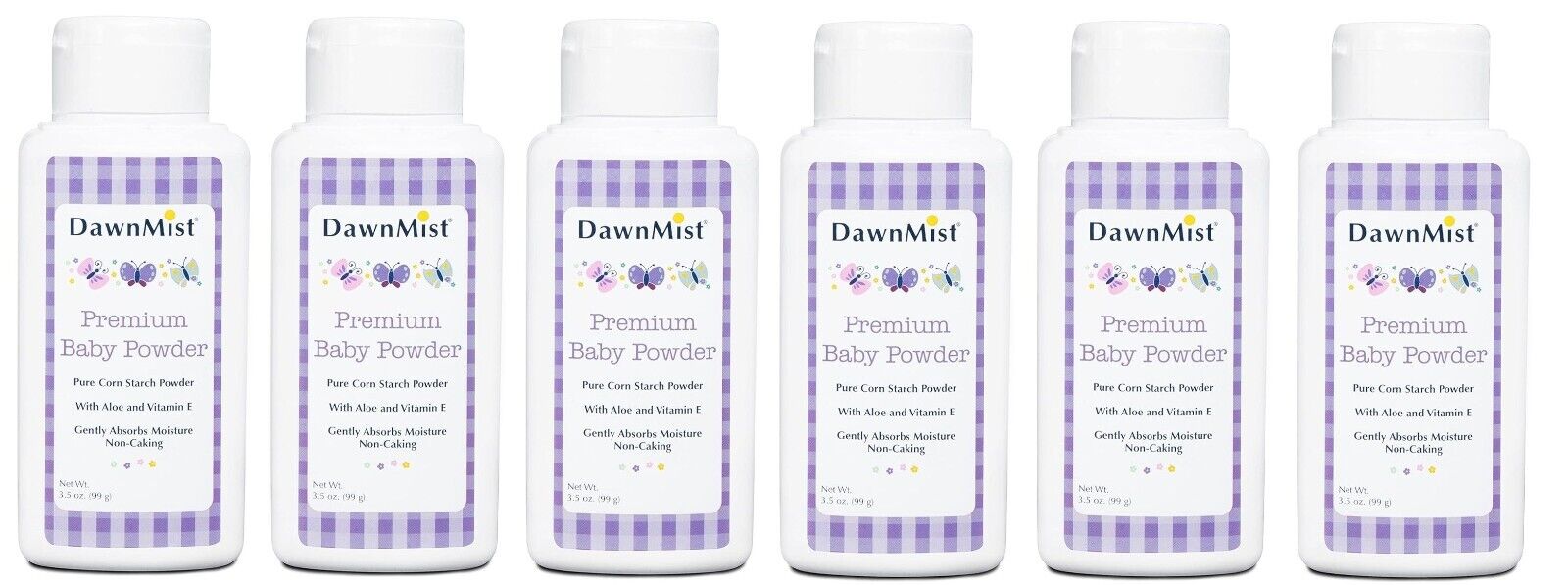 Premium Baby Powder Pure Corn Starch w/Aloe and Vitamin E, Dukal Dawn Mist Lot
