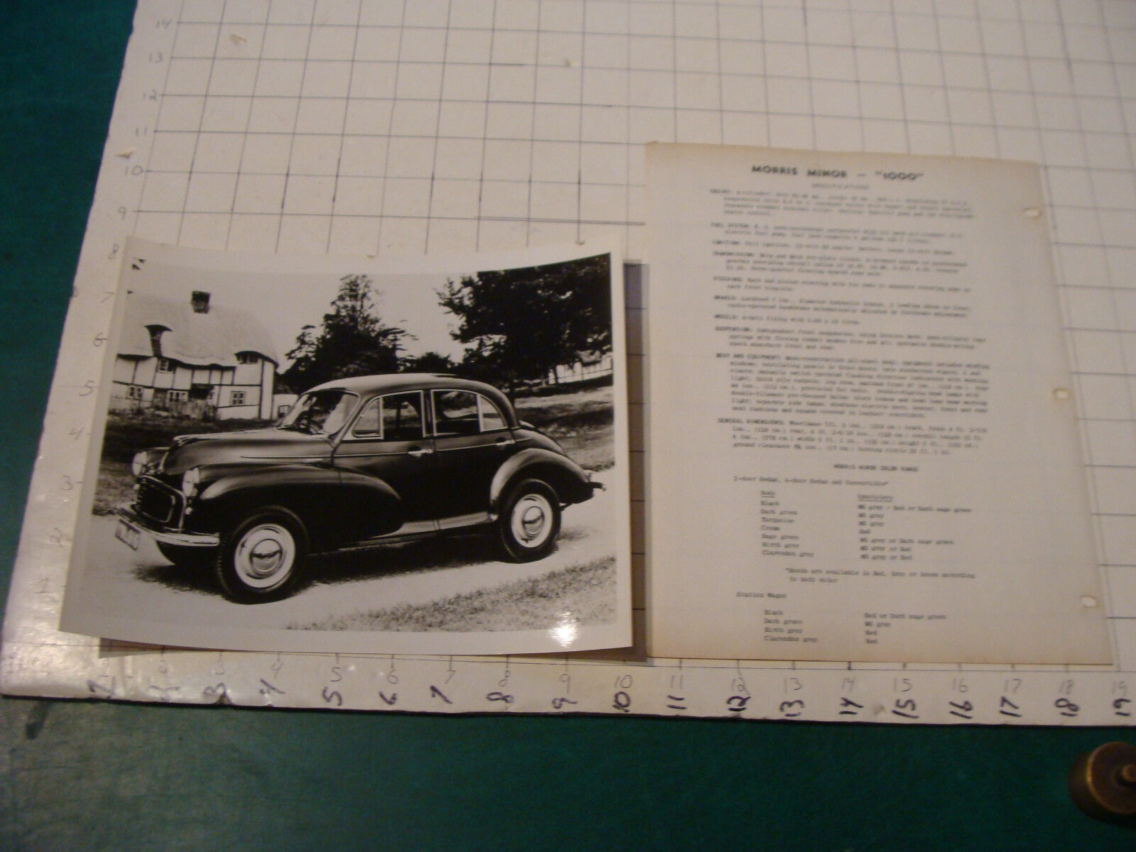 vintage Original auto dealership 1950\'s MG MORRIS MINOR \