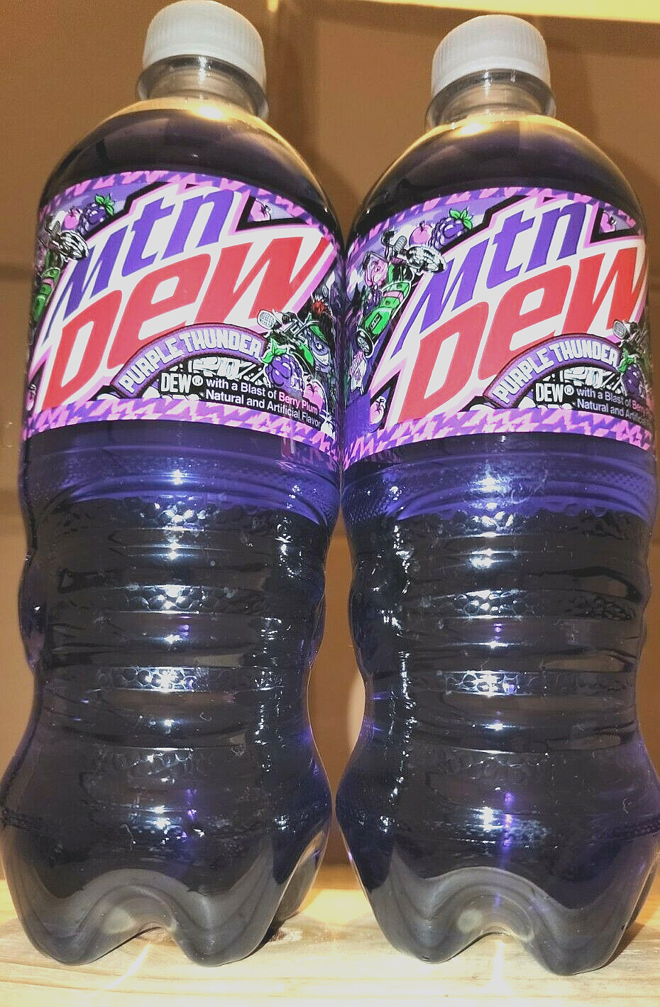 NEW Mountain Dew Purple Thunder - RARE. Two 20oz bottles.  BB 4/24