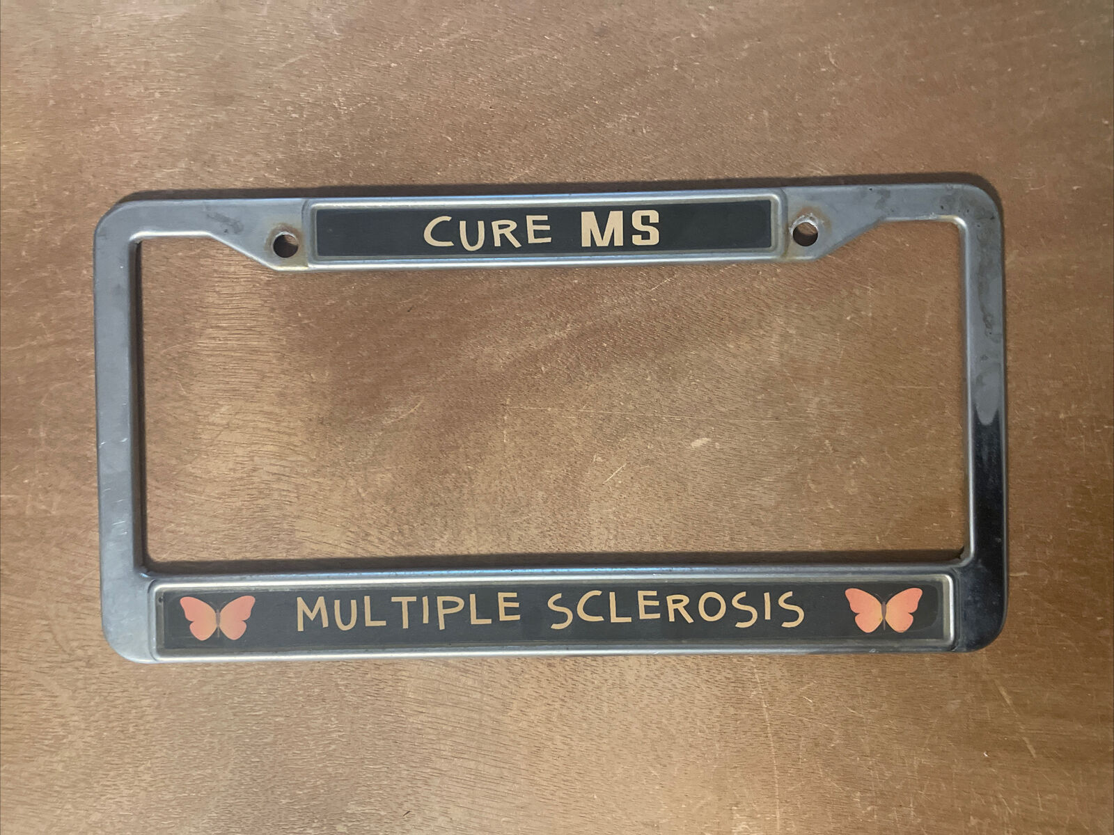 Cure MS Multiple Sclerosis License Plate Frame Metal