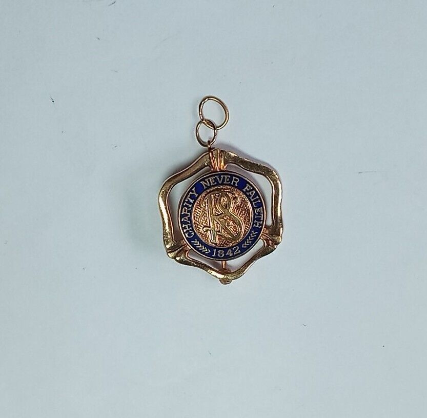 Vintage Relief Society Charity Never Faileth LDS Mormon Lapel Pin