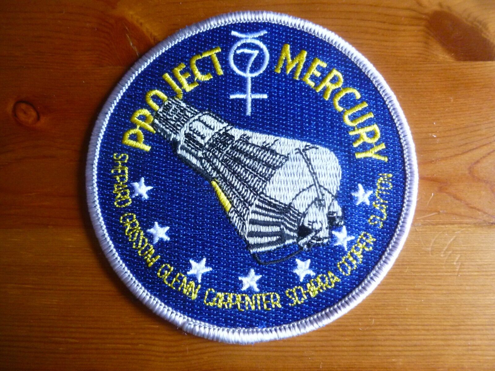 NASA SPACE MERCURY 7 PROJECT Patch USA Sheppard Grissom Glenn 1960 Cooper