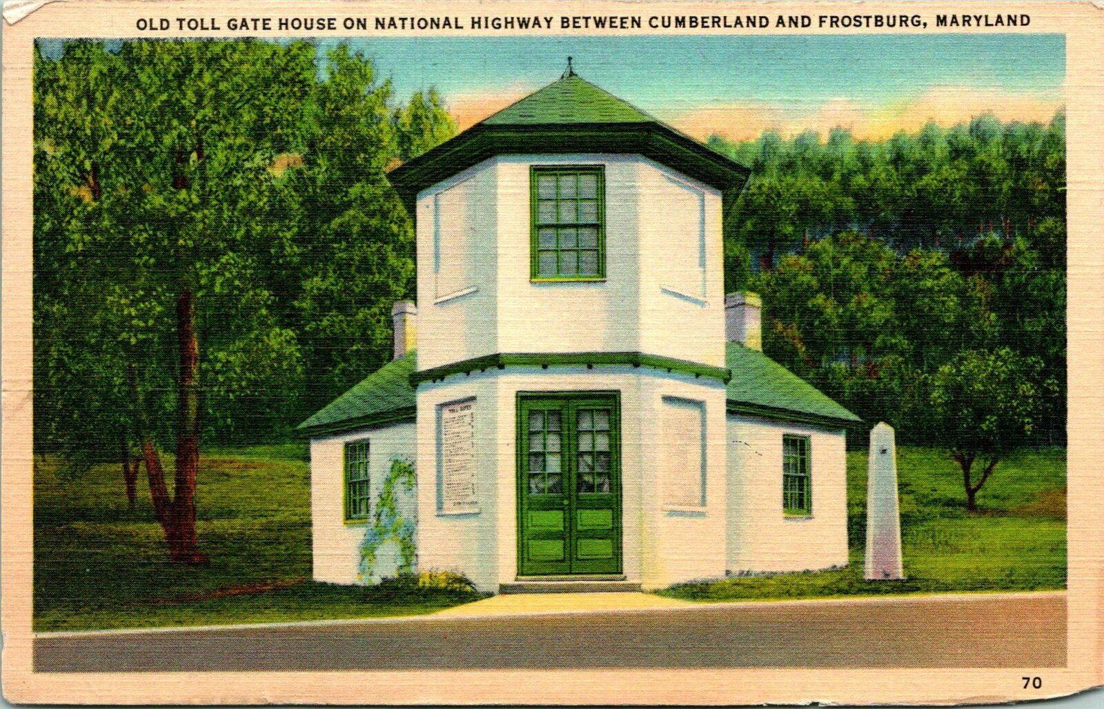 Frostburg MD Old Toll Gate House National Highway Postcard used (16853)
