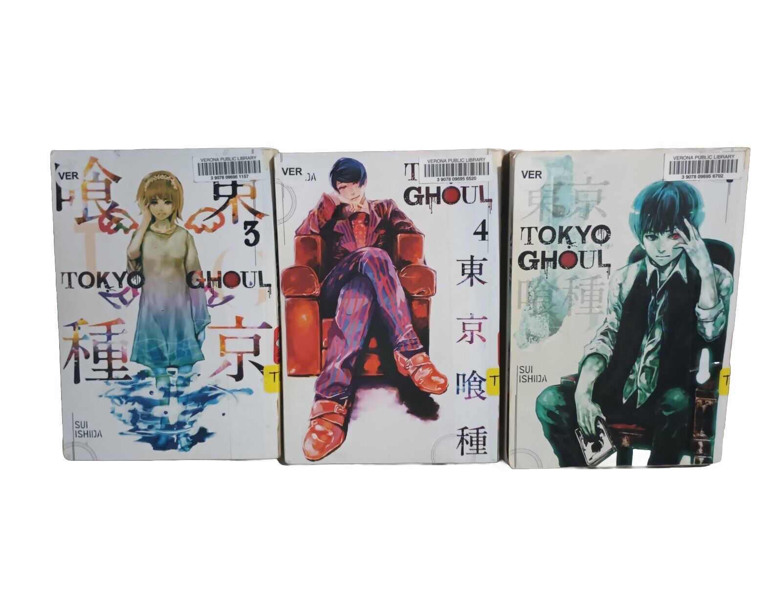 Tokyo Ghoul Manga Books vol 1 - 4 & 3 Ken Kaneki Touka Sui Ishida 