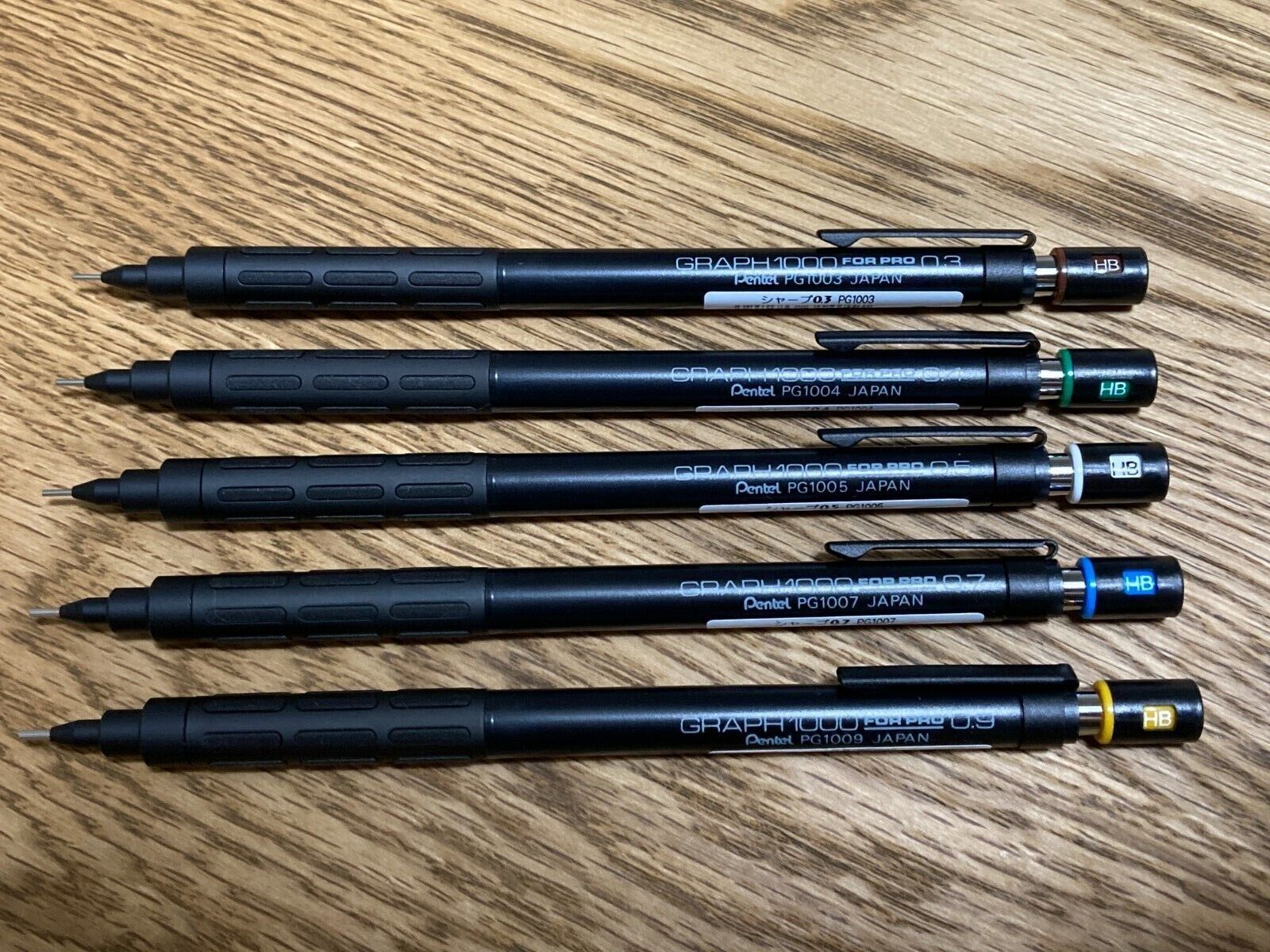 5 Sets Pentel Mechanical Pencil Graph 1000 Pro PG 0.3mm 0.4mm 0.5mm 0.7mm 0.9mm