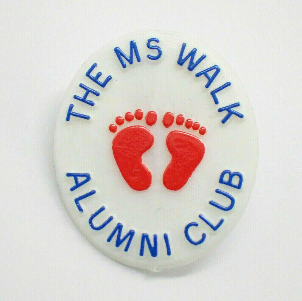 The MS Walk Alumni Club Red Foot Prints Vintage Lapel Pin