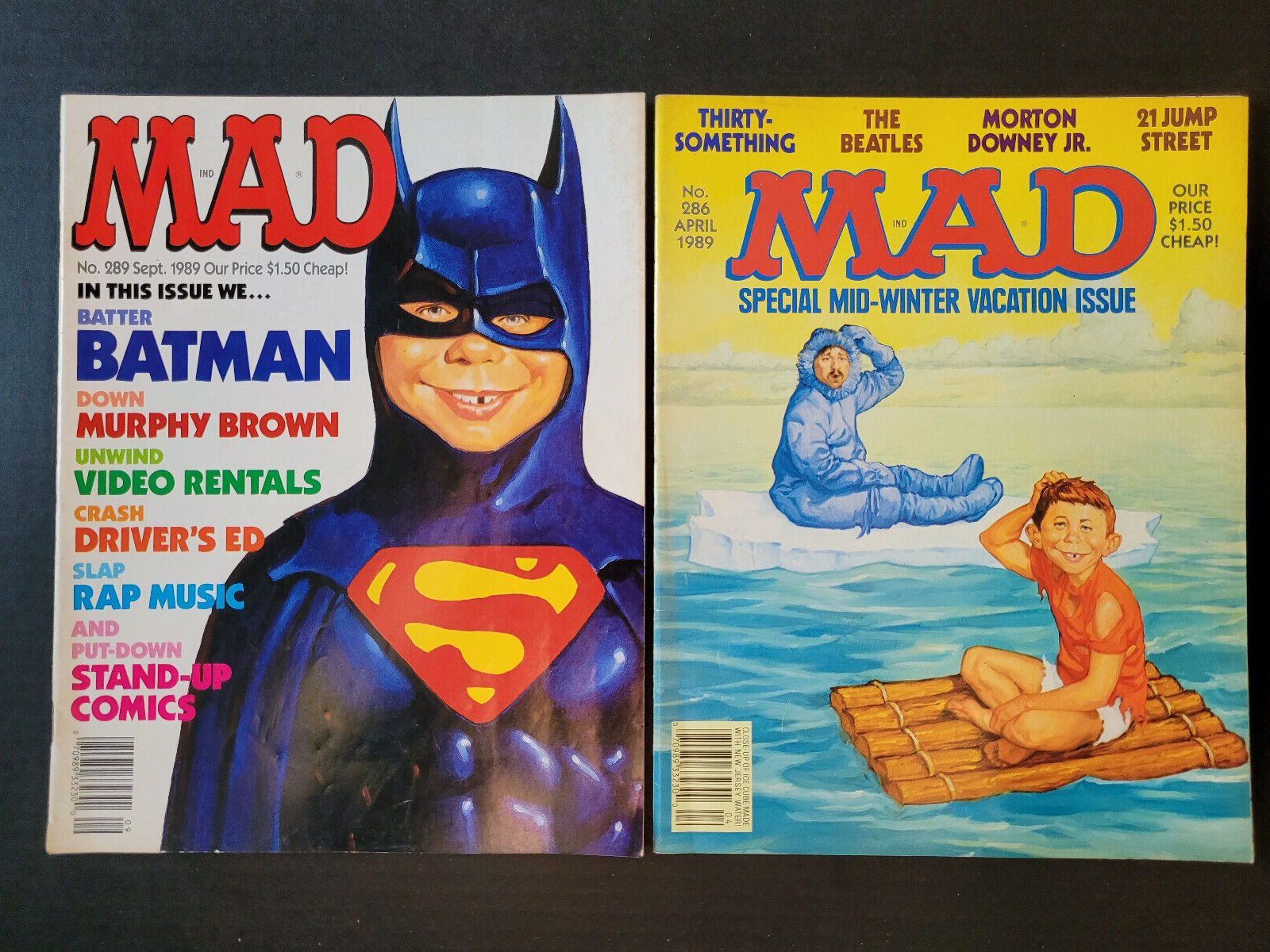 MAD MAGAZINE ~ LOT OF 2 ISSUES ~ # 286 GLOBAL WARMING + # 289 BATMAN COVERS