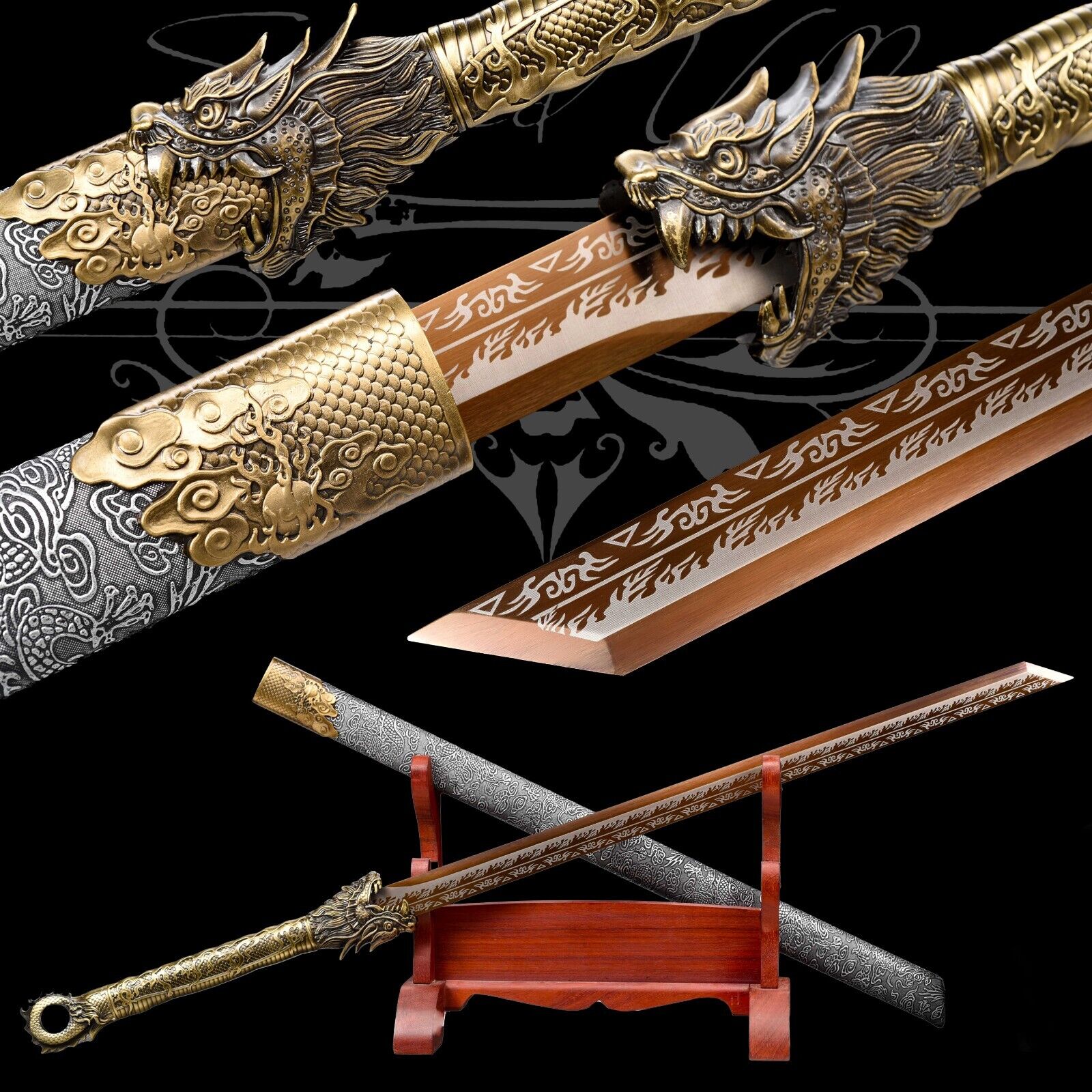 Handmade Katana/High Manganese steel/Combat Sword/Fighting Master/Real/Full Tang