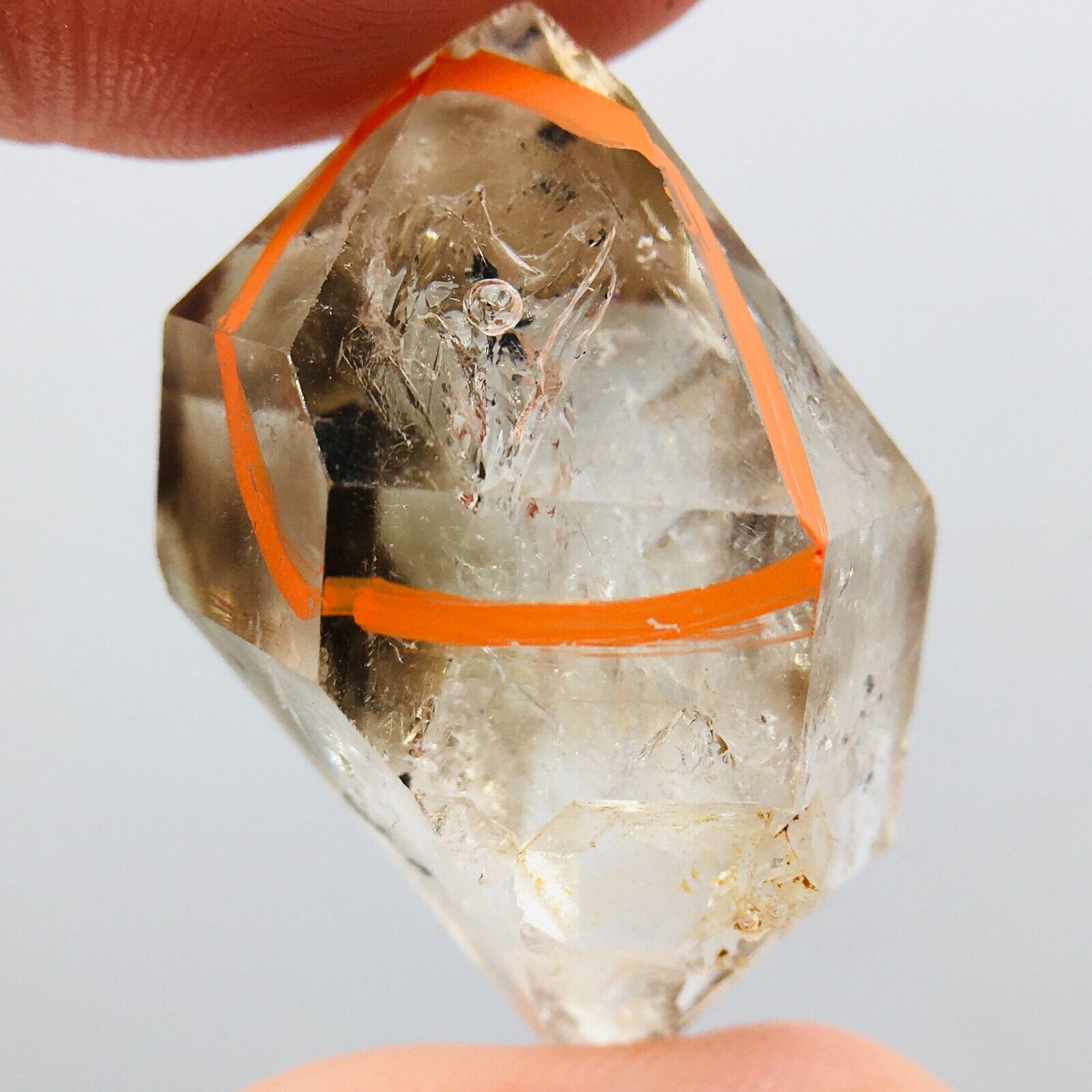 TOP Natural Herkimer diamond crystal  moving water quicksand drop enhydro 13.9G