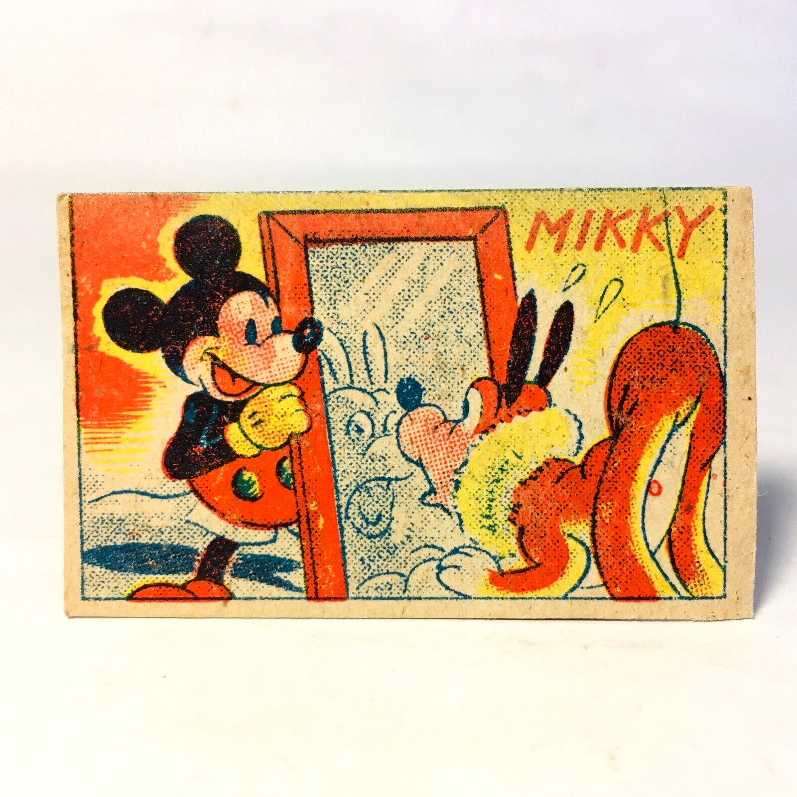 1920s Mickey Mouse & Pluto / Vintage Japanese Menko Card / Disney #68795