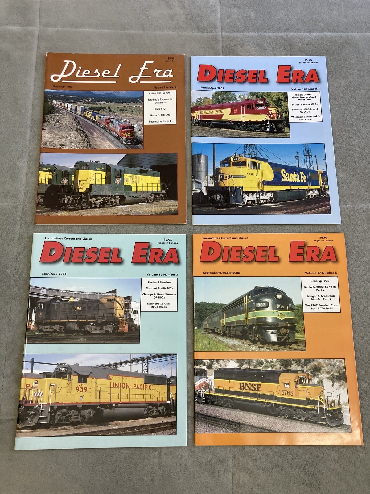 Diesel Era Magazine Mixed Lot of 4 - 1996, 2002, 2004, 2006 Trains Railroad
