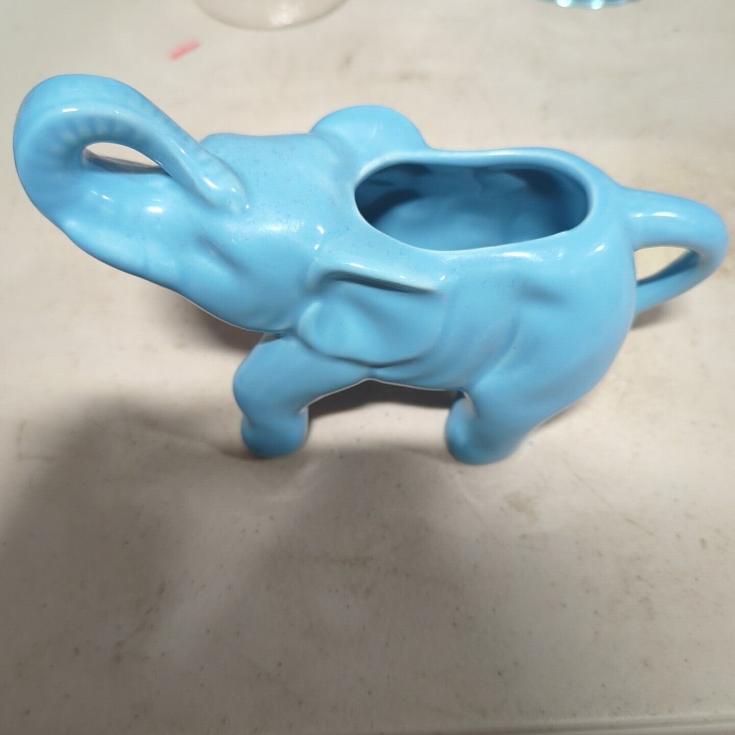 Vintage Blue Elephant Creamer Ceramic Home Essentials