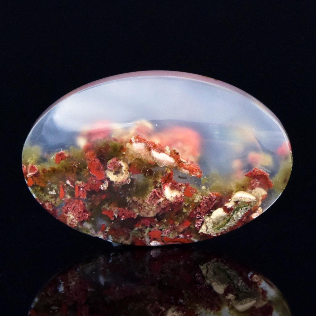 Natural Moss Agate Cabochon with a Beautiful Picture Pattern Indonesia 3.05 g