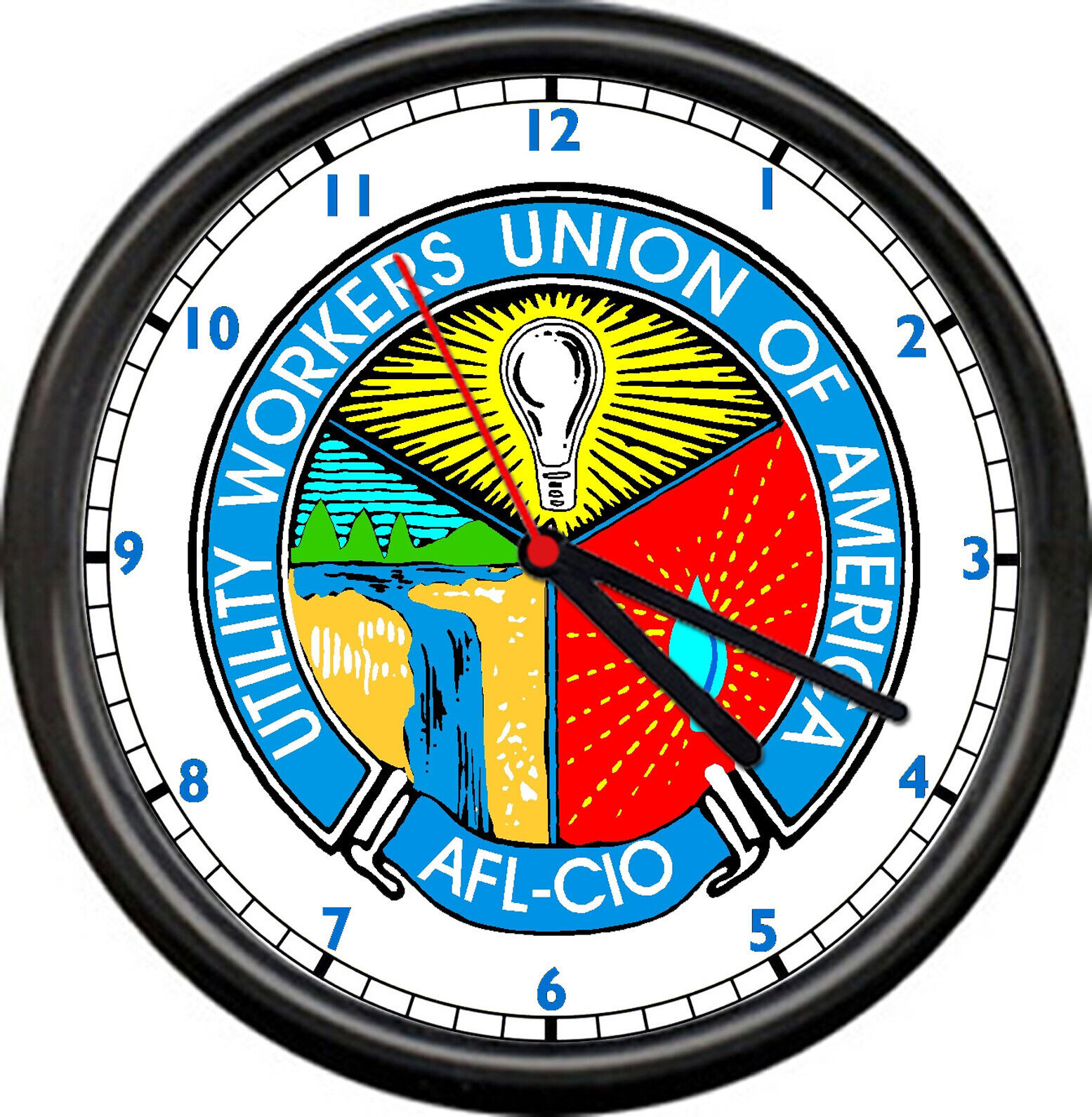 United Utility Workers Union Of America AFL-CIO Lineman Power Sign Wall Clock
