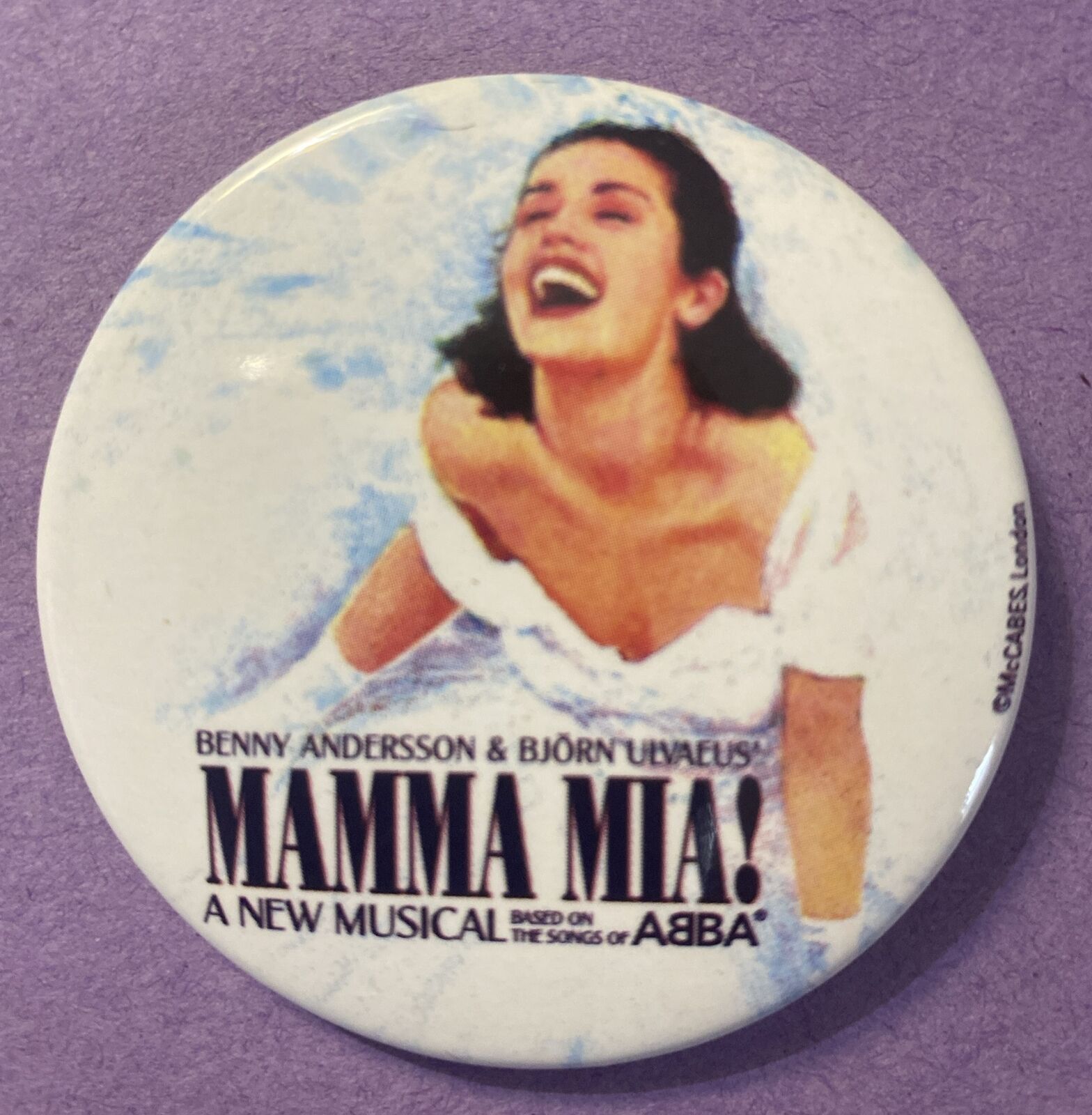 Mama Mia Pinback Button Broadway Musical Promo Souvenir Pin Abba 2 1/4\