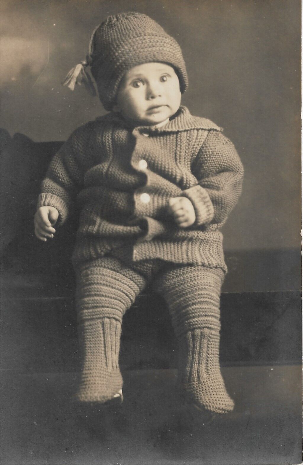 Child Real Photo Postcard RPPC Baby Boy Vintage Fashion Cute Infant 1920s