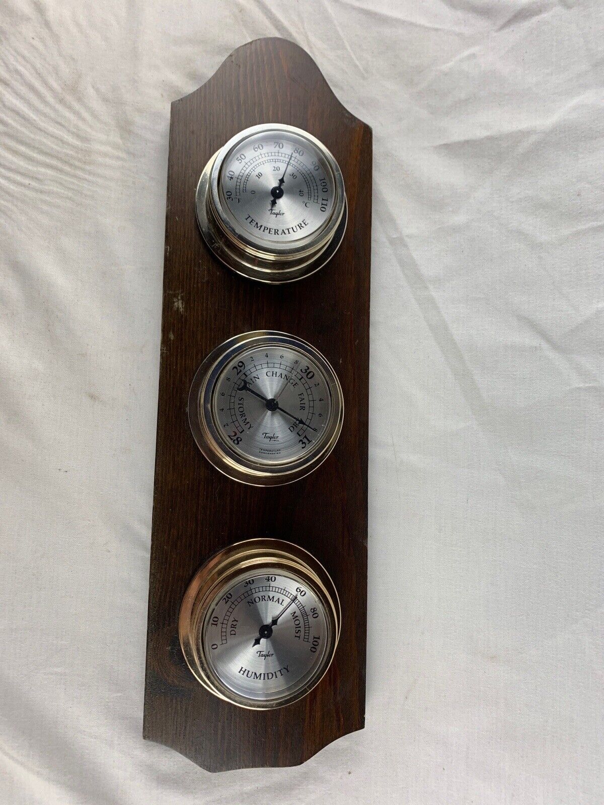Vintage Taylor Weather Station Barometer Thermometer Humidity Wall Mount