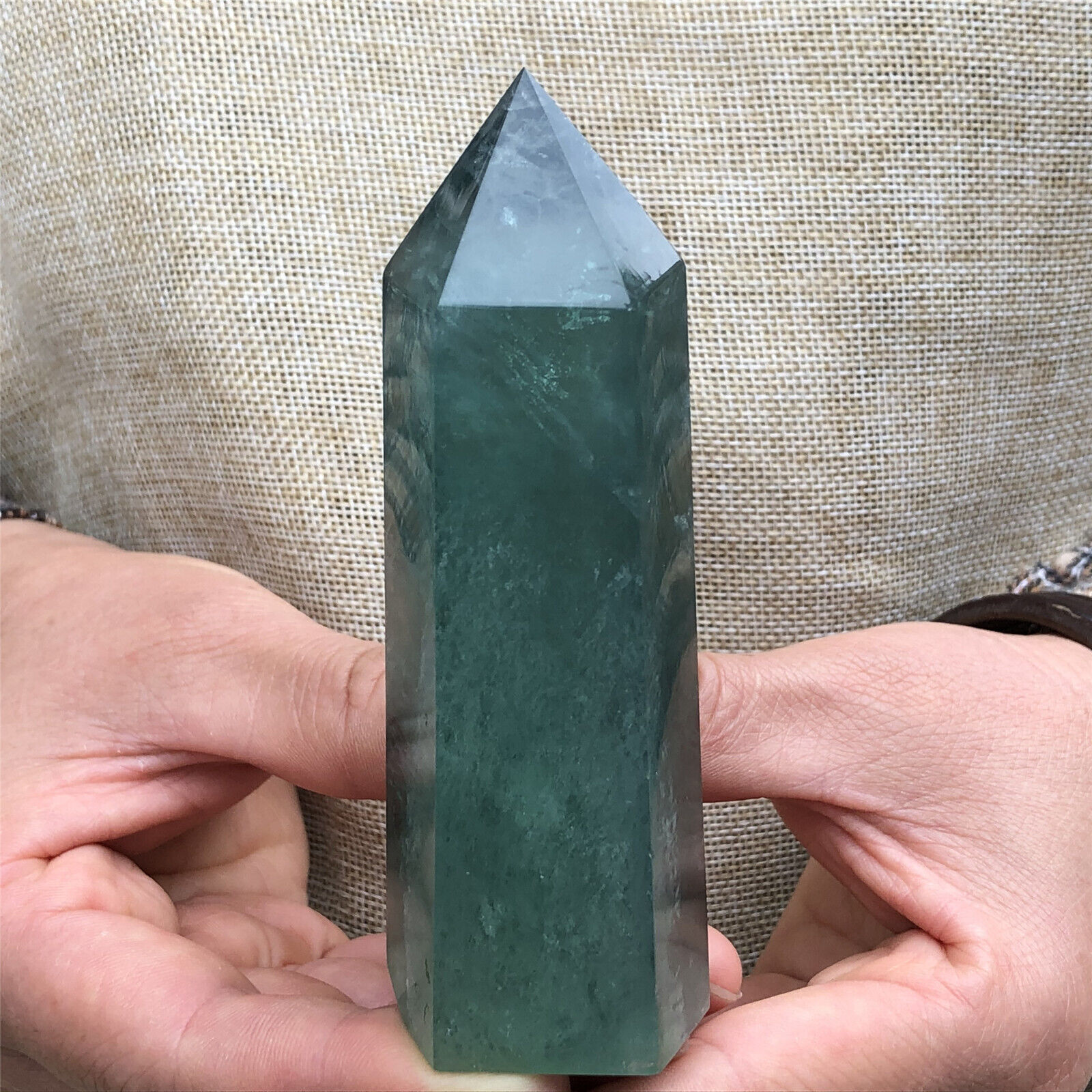 1PC  Natural fluorite Quartz Obelisk Crystal Wand Point Gem Healing gem Decor