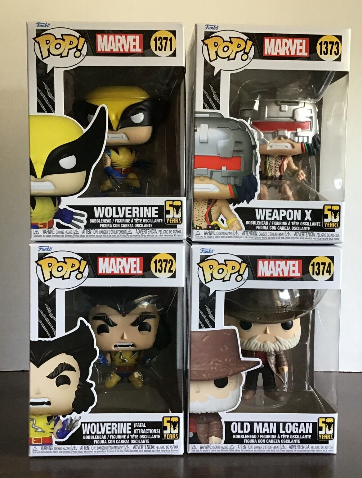 Funko Pop Marvel Wolverine 50th Anniversary Funko Pop Complete Set of 4