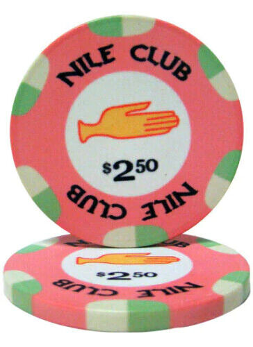 25 Pink $2.50 Nile Club 10g Ceramic Poker Chips
