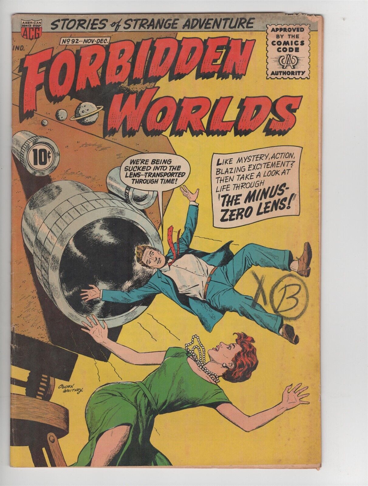 Forbidden Worlds #92 GD/VG ACG 1960 Store Markings Horror Mystery 10c