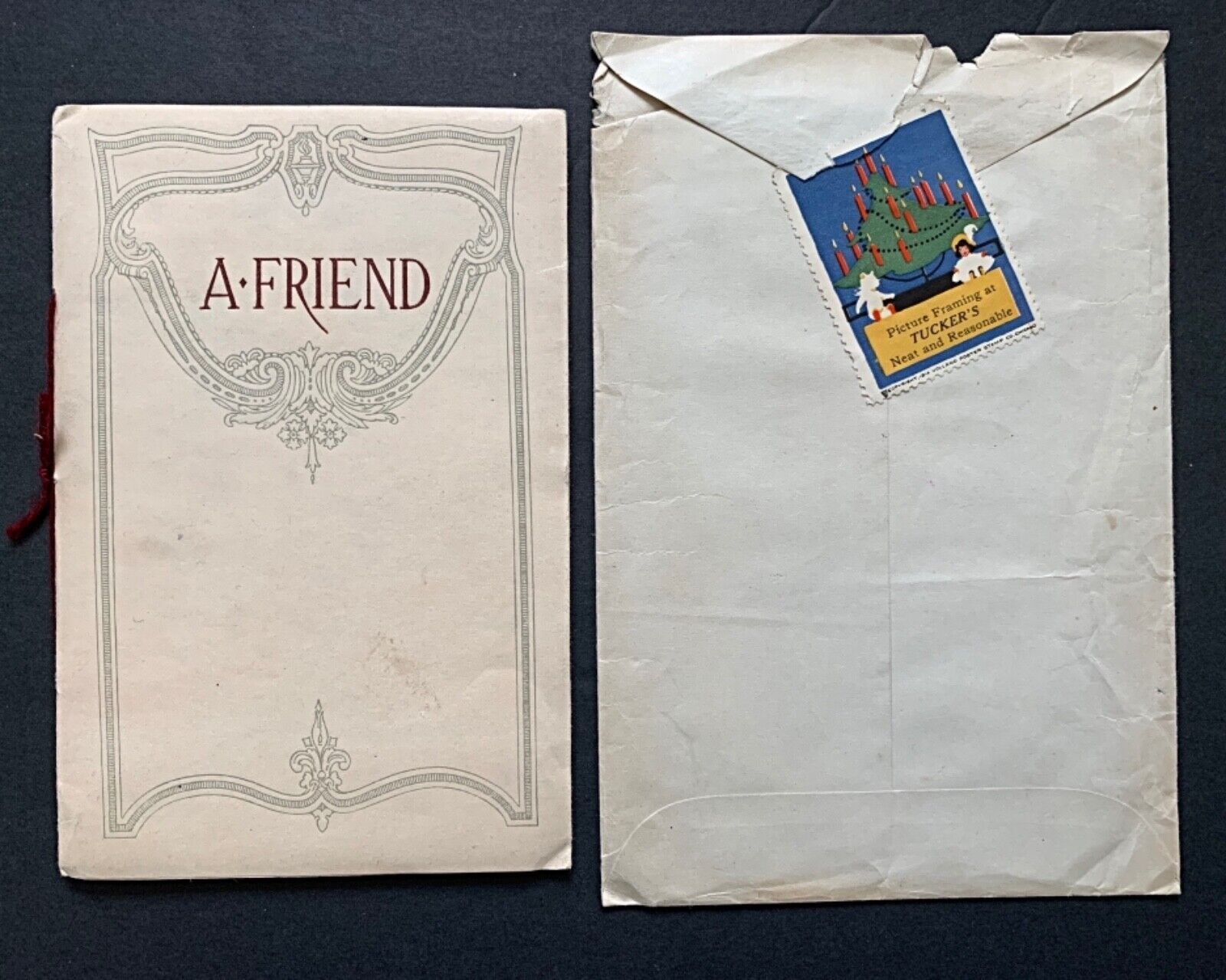 c1910 Victorian Gift Booklet A FRIEND + Mailing Envelope