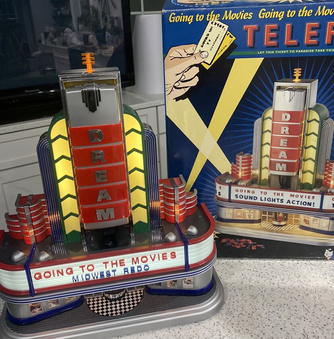 Vintage Going To The Movies Novelty Telephone Theater Funny Marquis Works