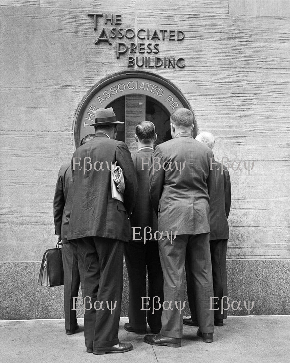 Vintage Businessmen at the Associated Press office Rockefeller Center 1955