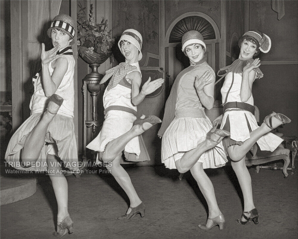 Vintage 1920s Photo Four Flappers Dancing the Charleston - Girls Prohibition Era
