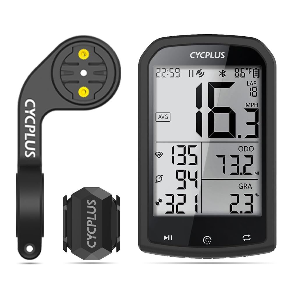 Cycplus Gps Cycle Computer & Cadence & Speed Sensor & Mount black