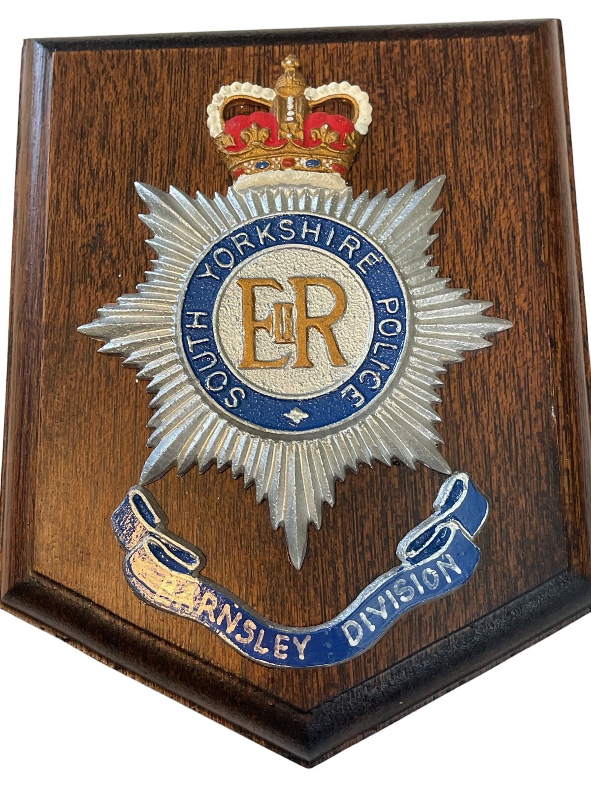 South Yorkshire Police Barnsley Division Crest Badge Wood Plaque UK England