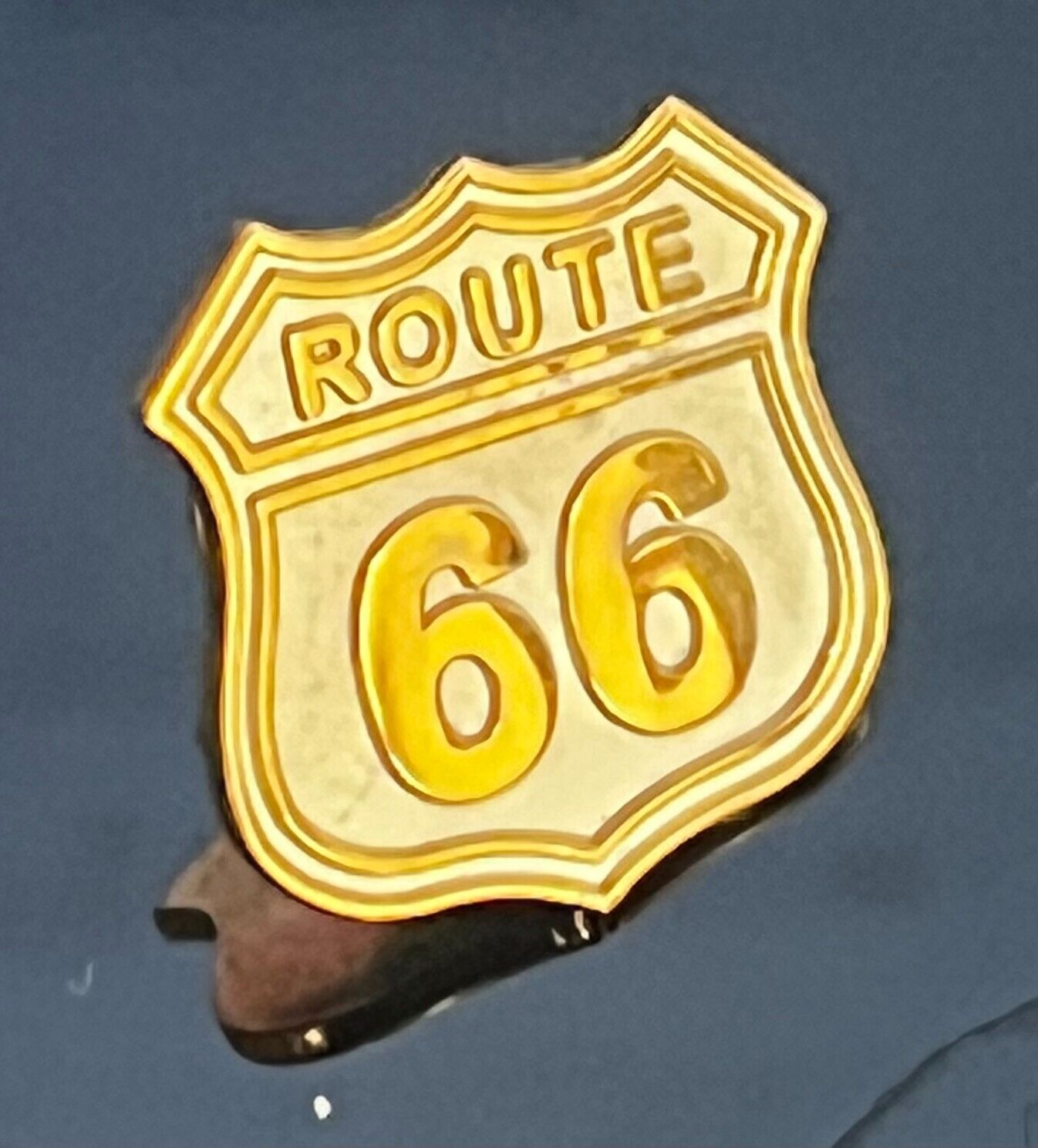 Route 66 two tone (gold look on silver look) Lapel Hat Pin