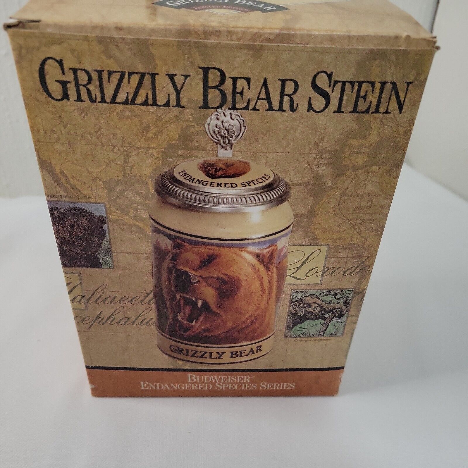 1992 Budweiser Endangered Species Stein Grizzly Bear Anheuser Busch vintage