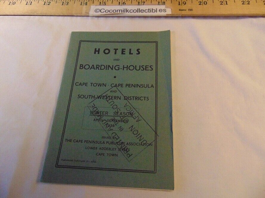 1938 Travel Brochure Booklet Hotels Boarding Houses Cape Town Peninsula S Africa