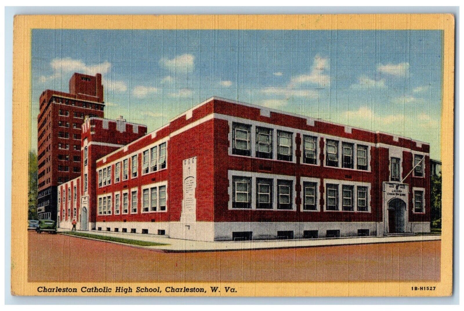 1951 Charleston Catholic High School Building Charleston West Virginia Postcard