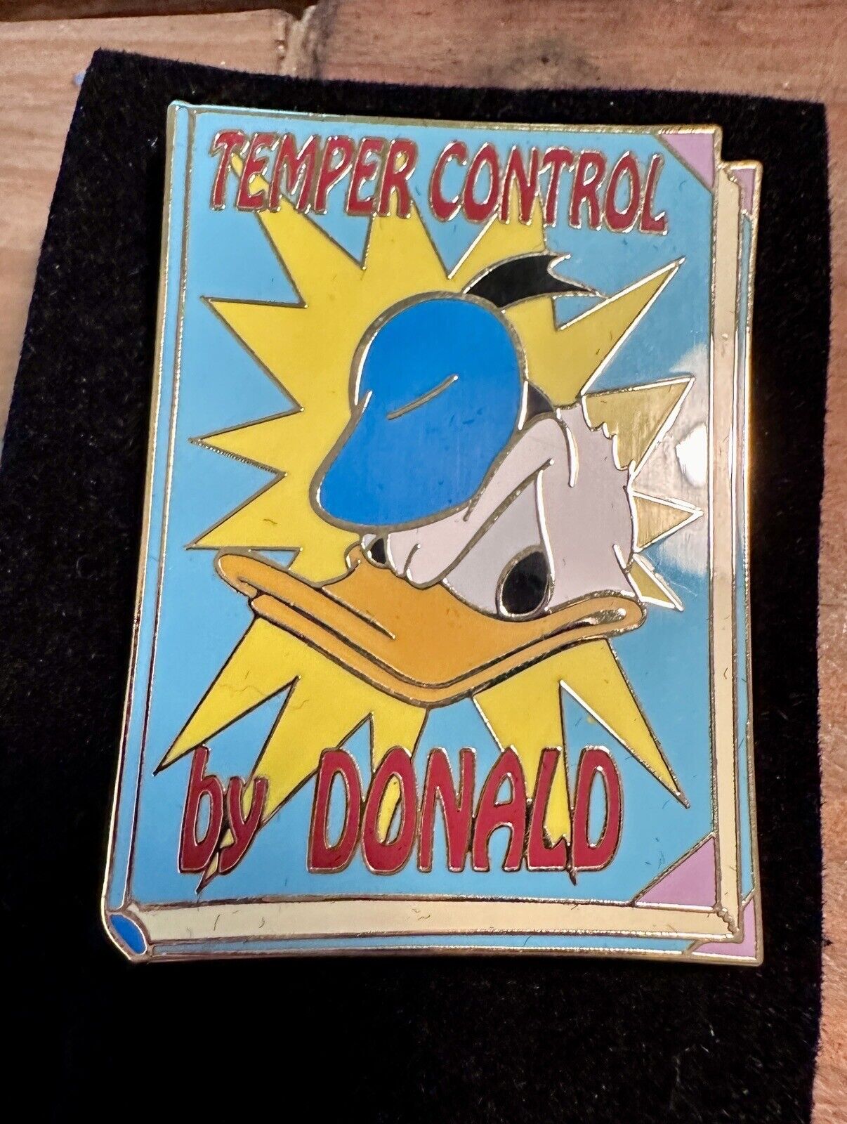 OLD LE Disney Auctions PINS Donald Duck Dust Jacket Book Cover Temper Control