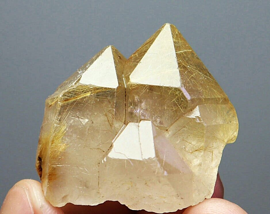 Natural Original Golden Hair Rutilated Quartz Crystal Cluster Point Specimen