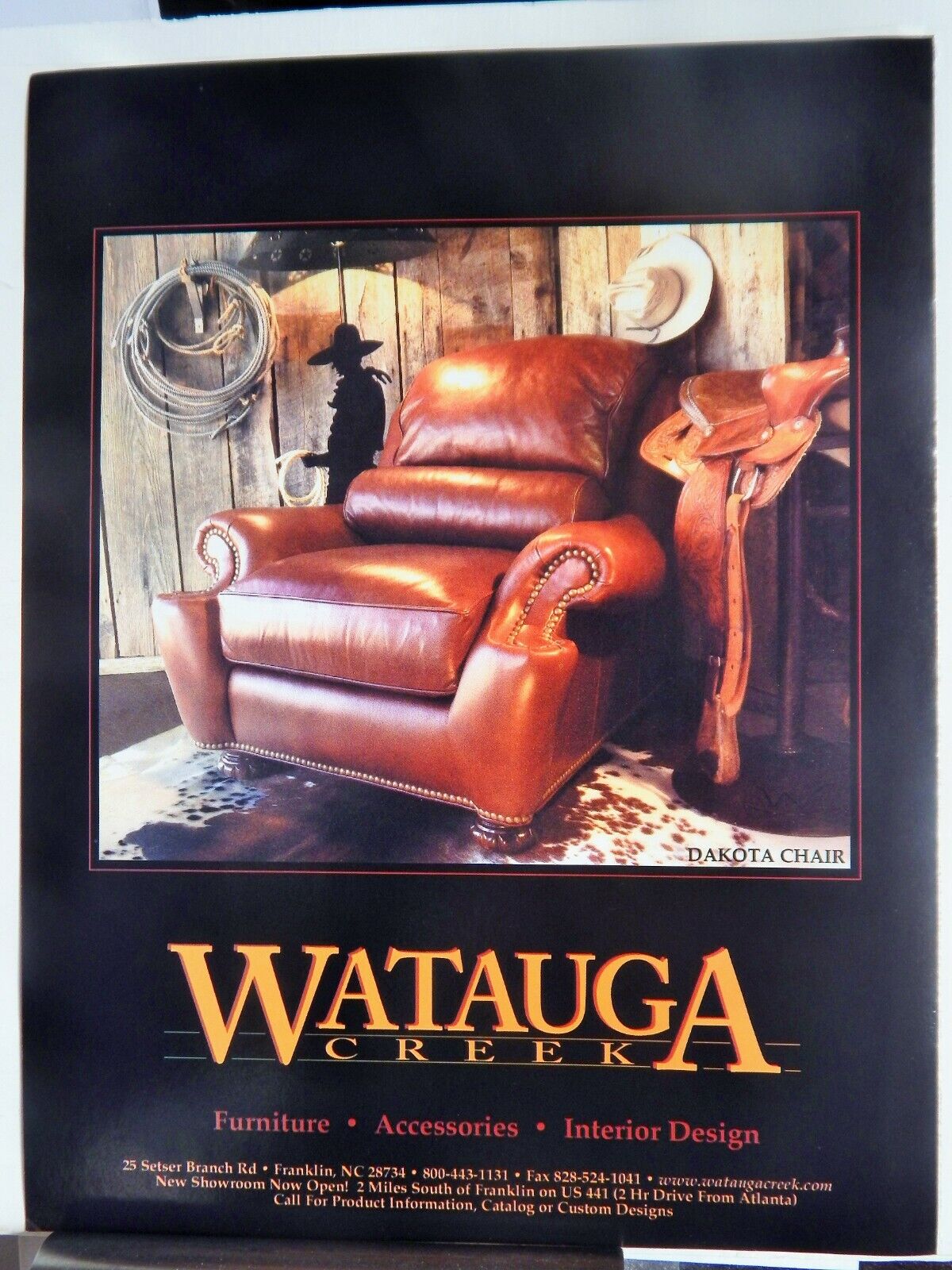 WATAUGA CREEK FURNITURE / DOUBLE-D HOME COLLECTION  VTG 2000 ADVERTISEMENT