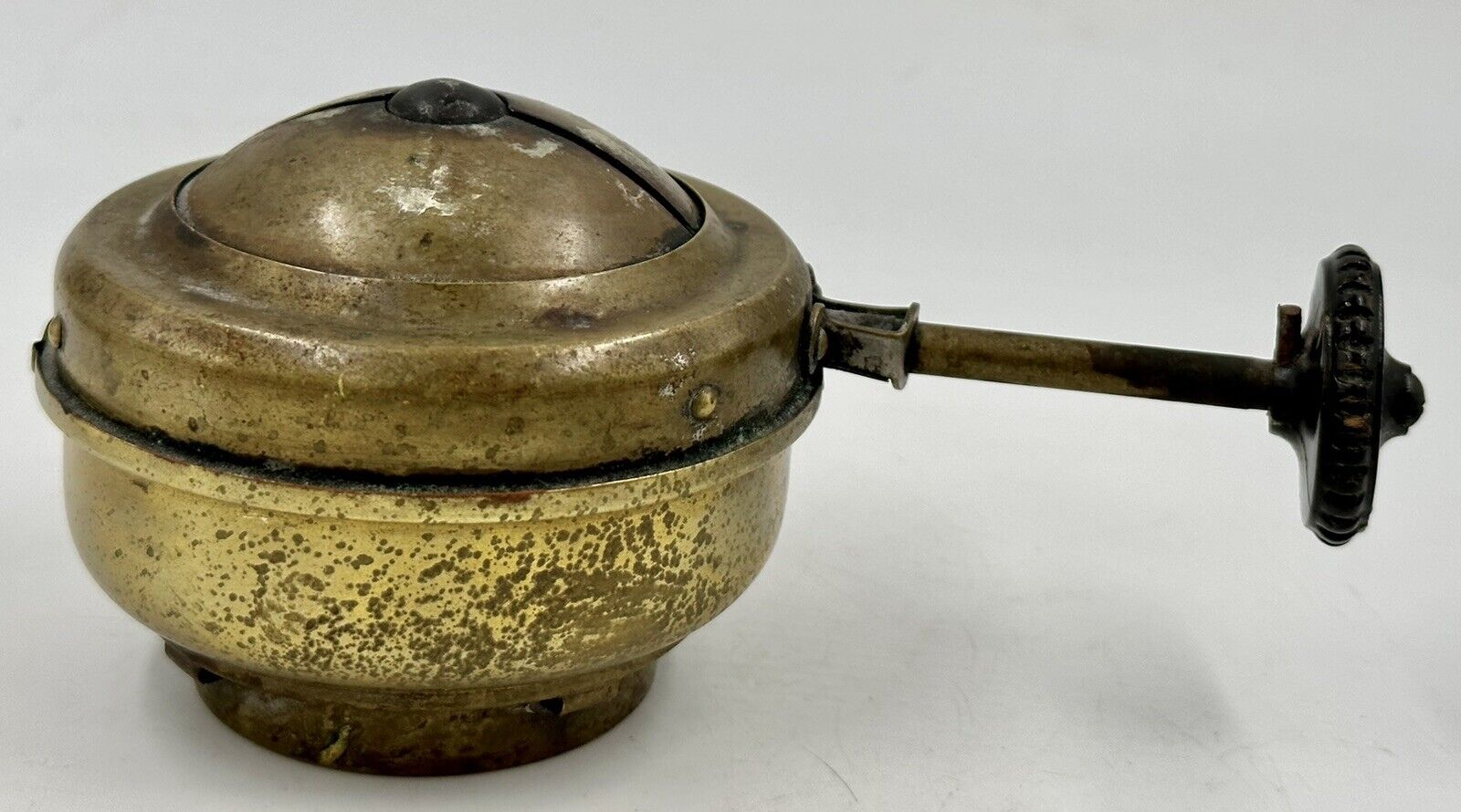 Antique Brass S&S Co Alcohol Lamp Tank Burner 1893 Pat. Opens & Retracts - Rare