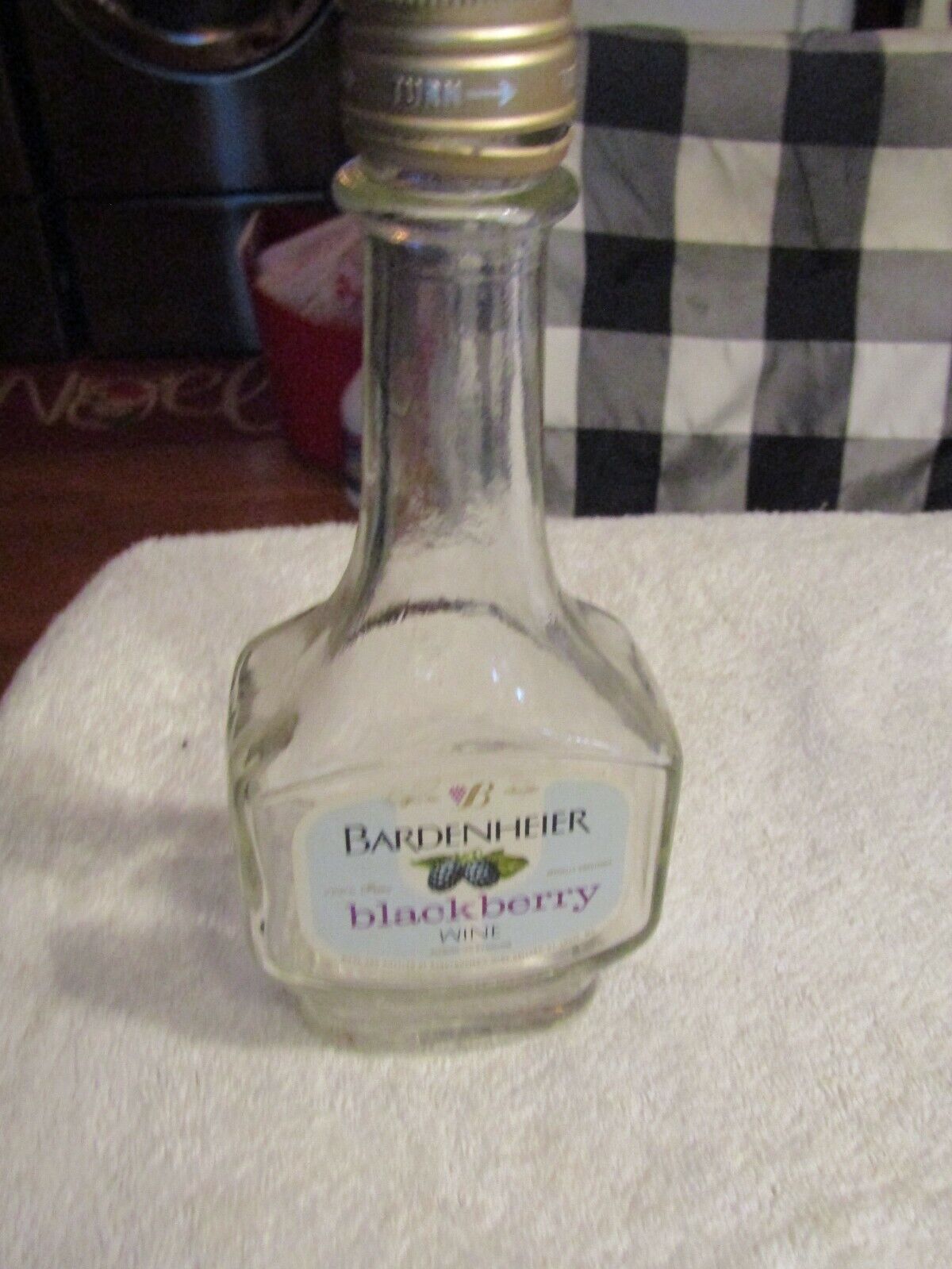Vintage Bardenheier 2/5 Pint Blackberry Wine Embossed Glass Bottle 