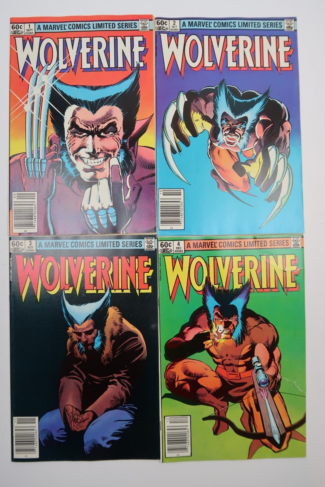 Wolverine Original Mini Series #1 - 4 Frank Miller Newsstand 1982 Marvel Comics