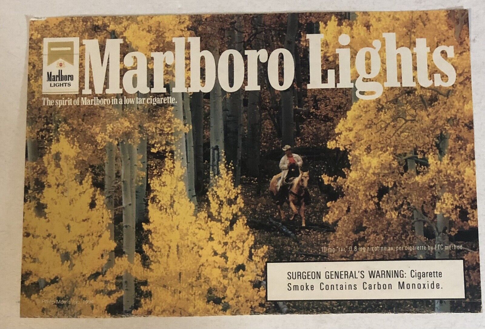 1994 Marlboro Lights Cigarettes Vintage Print Ad Advertisement pa16