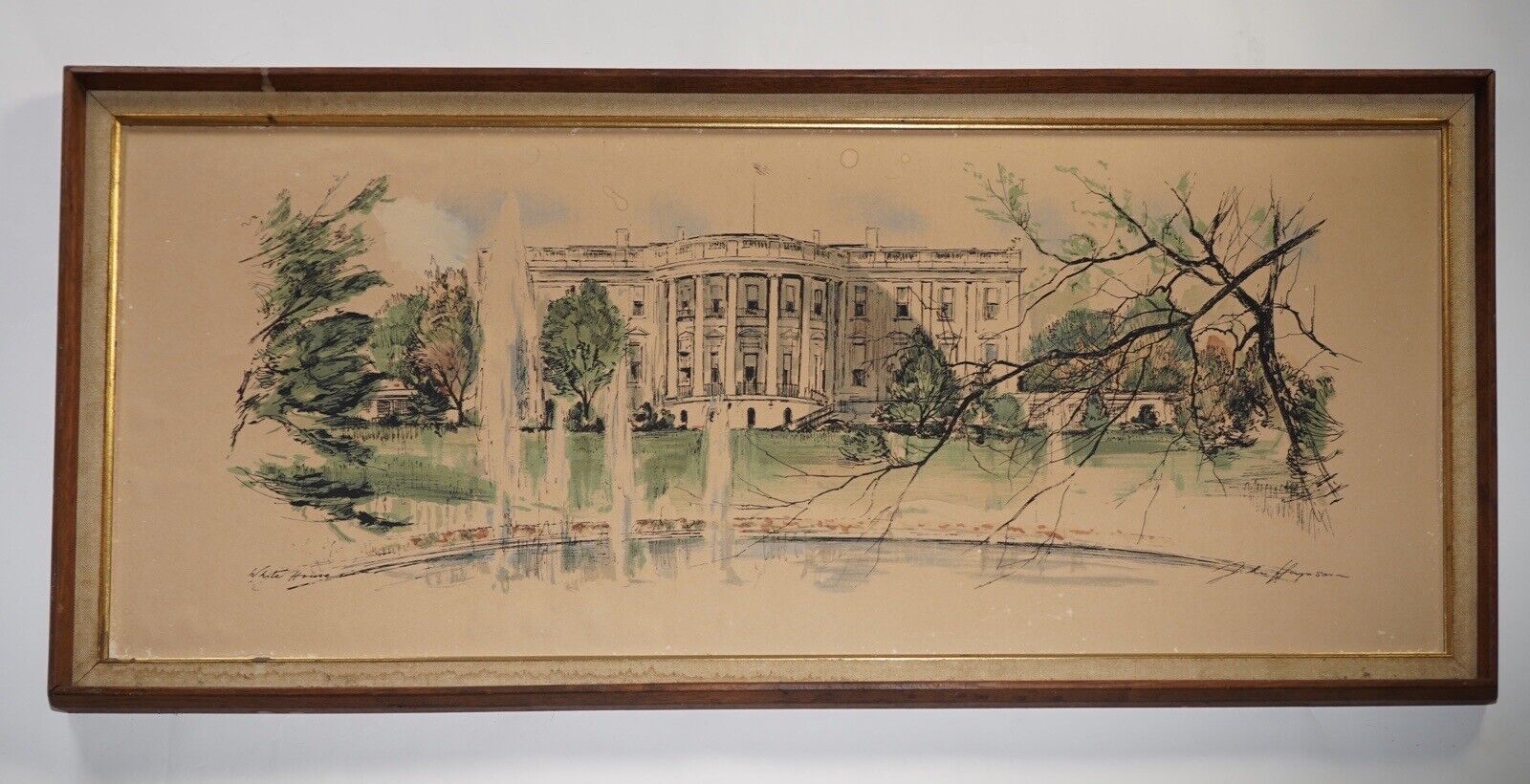 Vintage The White House Colored-Cardboard Framed Large Print by John Thompson