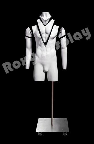Male Fiberglass Torso Invisible Mannequin Magnetic fitting #MZ-GH3/4M